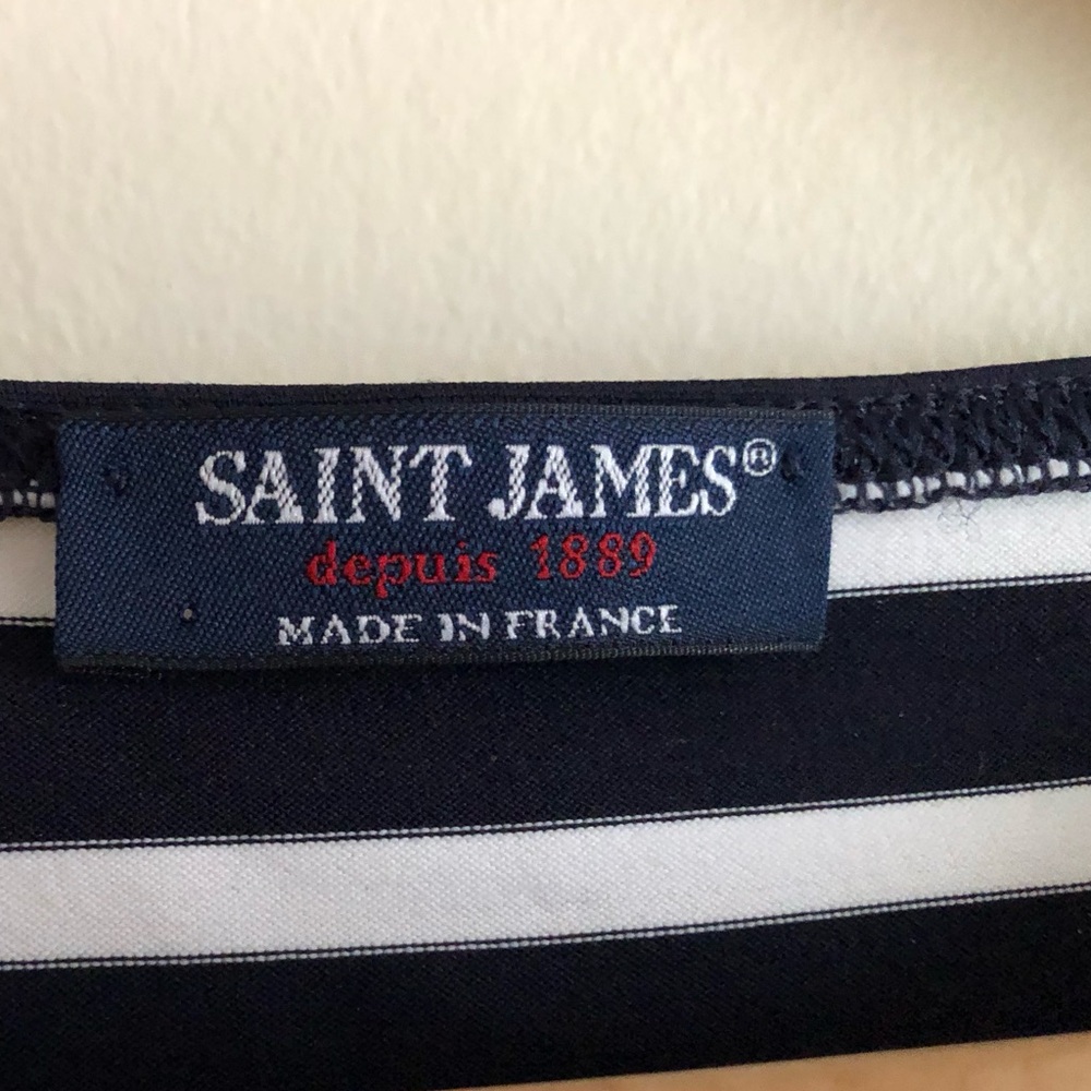 Saint James Propriano Nautical Stripe Stretch Boatneck Midi Dress Anti UV Size 2 - Picture 3 of 11